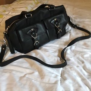 Cole Haan Black Leather Messenger Bag